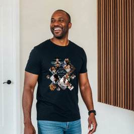 Best Father Ever Modern Photo Collage Personalized Tri-Blend Shirt