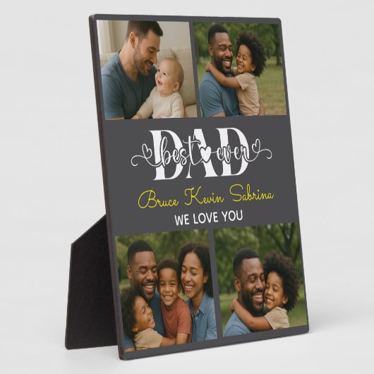 Best Father Ever Personalized Photo Collage Fotoplatte (Seite)