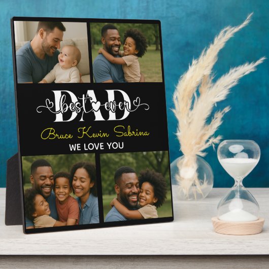 Best Father Ever Personalized Photo Collage Fotoplatte (Seite)