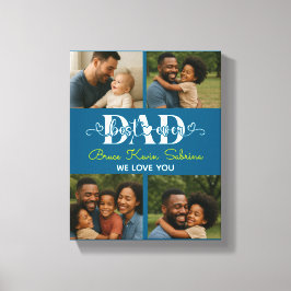 Best Father Ever Personalized Photo Collage Leinwanddruck