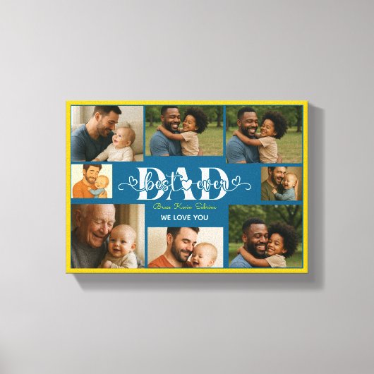 Best Father Ever personalized photo collage Leinwanddruck (Vorderseite)
