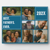 Best Father Ever Photo Collage and Custom Text Fotoplatte (Vorderseite)