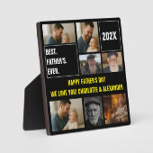 Best Father Ever Photo Collage and Custom Text Fotoplatte (Vorderseite)