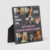 Best Father Ever Photo Collage and Custom Text Fotoplatte (Vorderseite)