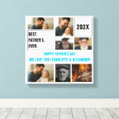 Best Father Ever Photo Collage and Custom Text Leinwanddruck (Insitu (Holzboden))