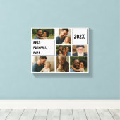 Best Father Ever Photo Collage and Custom Text Leinwanddruck (Insitu (Holzboden))