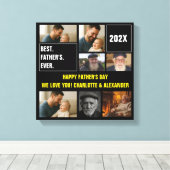 Best Father Ever Photo Collage and Custom Text Leinwanddruck (Insitu (Holzboden))