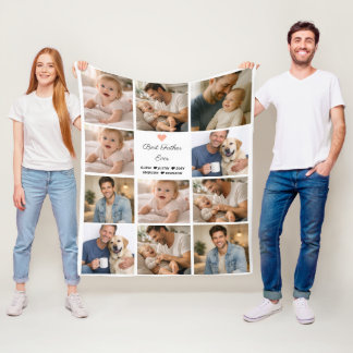 Best Father Ever Photo Collage | Personalized  Fleecedecke