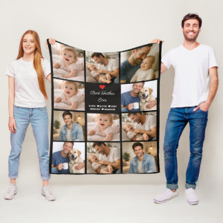 Best Father Ever Photo Collage | Personalized  Fleecedecke