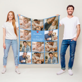 Best Father Ever Photo Collage | Personalized  Fleecedecke