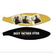 Best Father Ever Photo Father's Day Gold & Black Mini Basketball (Panele)