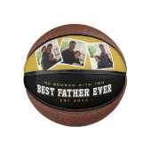 Best Father Ever Photo Father's Day Gold & Black Mini Basketball (Vorderseite)
