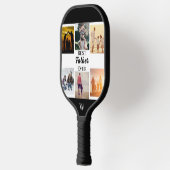 Best Father Ever Script Father's Day Photo Collage Pickleball Schläger (Links)