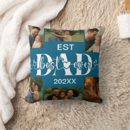 Best Father Ever Throw Pillow – Personalized Photo Kissen
