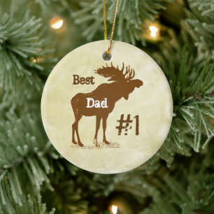 Best Father Moose Award Ornaments Keramik Ornament