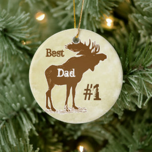 Best Father Moose Award Ornaments Keramikornament