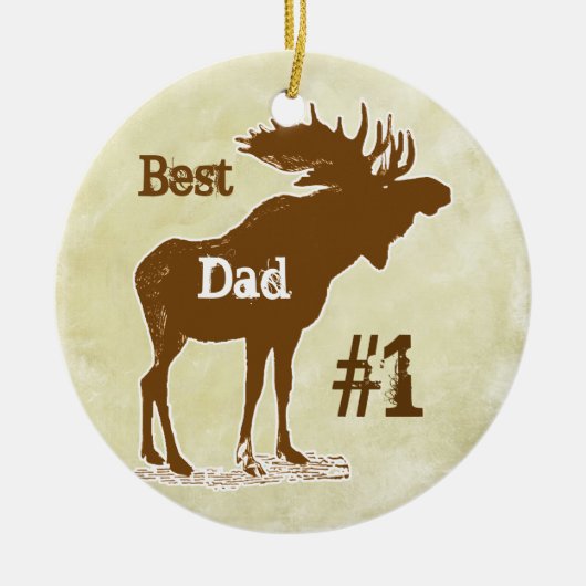 Best Father Moose Award Ornaments Keramikornament (Vorne)