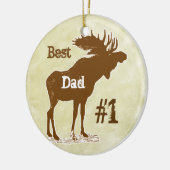 Best Father Moose Award Ornaments Keramikornament (Links)
