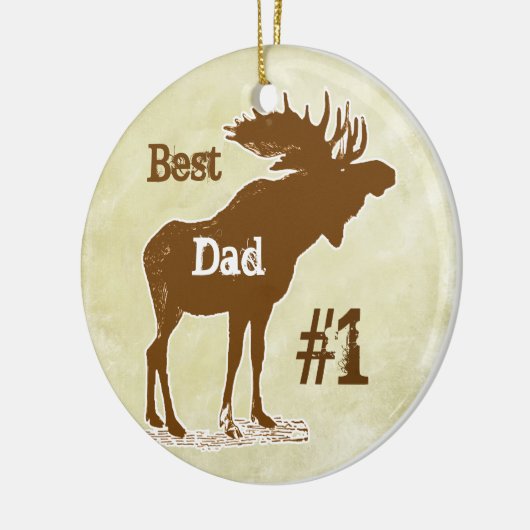 Best Father Moose Award Ornaments Keramikornament (Links)