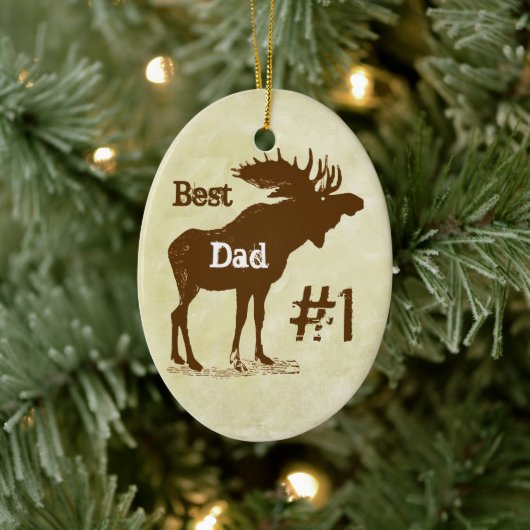 Best Father Moose Award Ornaments Keramikornament (Baum)