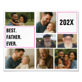Best father's Ever Photo Collage and Custom Text Fotodruck