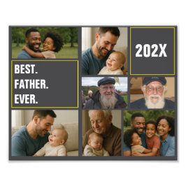 Best father's Ever Photo Collage and Custom Text Fotodruck