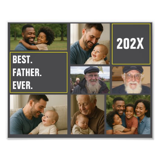 Best father's Ever Photo Collage and Custom Text Fotodruck (Vorne)