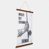 Best Fisherman Vintag Black & White Wandteppich Mit Holzrahmen (Gewinkelt)