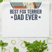 Best Fox Terrier Dad Ever Vintage Dog Lover Shirt_ Geschirrtuch (Gefaltet)