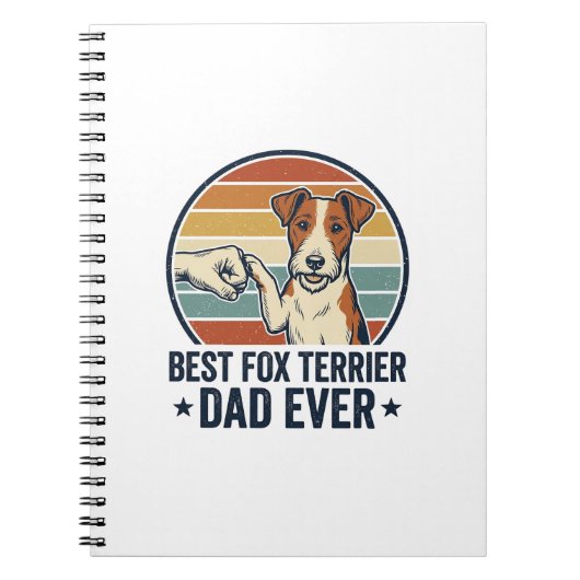 Best Fox Terrier Dad Ever Vintage Dog Lover Shirt_ Notizblock (Vorderseite)