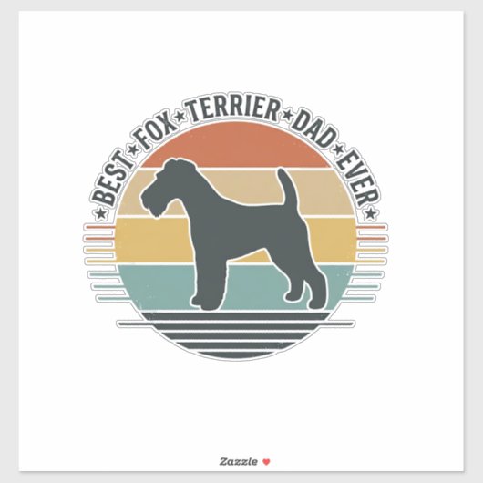 Best Fox Terrier Dad Ever Vintage Dog Shirt_1 Aufkleber (Blatt)