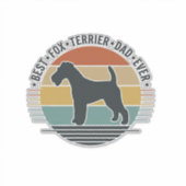 Best Fox Terrier Dad Ever Vintage Dog Shirt_1 Aufkleber (Vorderseite)