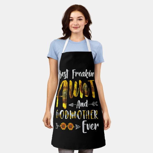 BEST FREAKIN' AUNT GODMOTHER JE SUNFLOWER SCHÜRZE (Getragen)