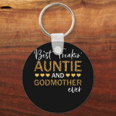 Best Freakin' Tante und Godmutter je Lepard Schlüsselanhänger (Vorderseite)