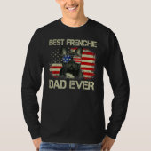 Best Frenchie Dad Ever Bulldog American Flag T-Shirt (Vorderseite)