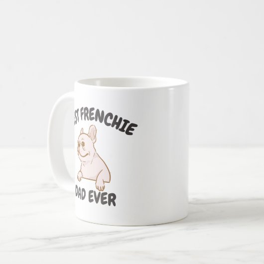 Best Frenchie Vater Ever, Funny French Bulldog Pap Kaffeetasse (Vorderseite Links)