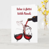 **BEST FREUND** & **BEST WEIN** FREUNDTAG KARTE (Gelbe Blume)