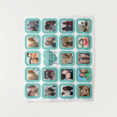 BEST FREUNDE Foto Collage Aquamarines Herz mit Lic Wandteppich (Vorderseite)