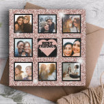 BEST FREUNDS Foto Collage Rose Gold Magnetkarte<br><div class="desc">Best Friends Forever Foto Collage Vorlage. Diese quadratische Vorlage ist perfekt für Ihre Instragram Lieblingsbilder von Ihnen und Ihre bestie. Alles auf einer Rose Gold Glitzer Hintergrund.</div>