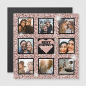 BEST FREUNDS Foto Collage Rose Gold Magnetkarte (Vorne/Hinten)