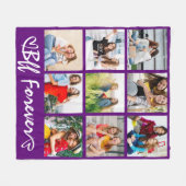 Best Friend 9 Picture Custom Throw Gift with Text Fleecedecke (Vorderseite (Horizontal))