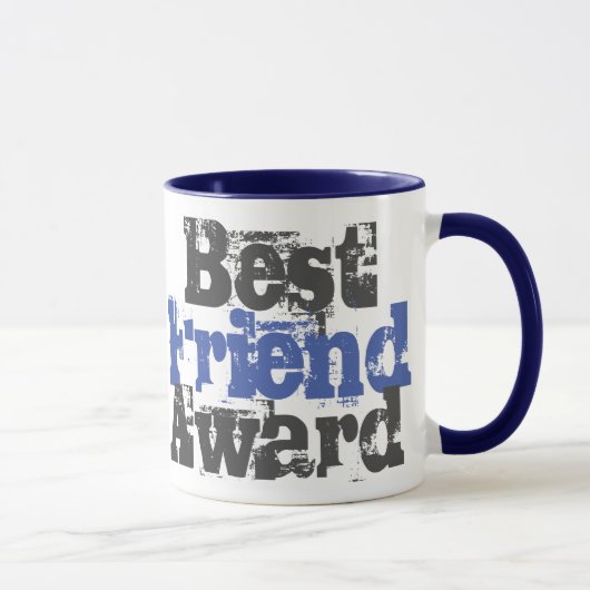 Best Friend Award in der Tasse Blau und Grau (Rechts)