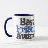 Best Friend Award in der Tasse Blau und Grau (Links)