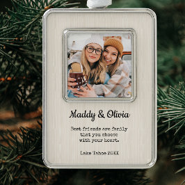 Best Friend Bestie Modernes Gerahmtes Keepake Rahmen-Ornament Silber