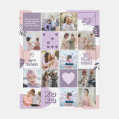 Best Friend Besties BESTE FREUNDIN Foto Collage Ro Fleecedecke (Vorderseite)