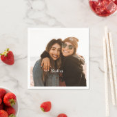 Best Friend Besties Custom Foto Serviette (Beispiel)
