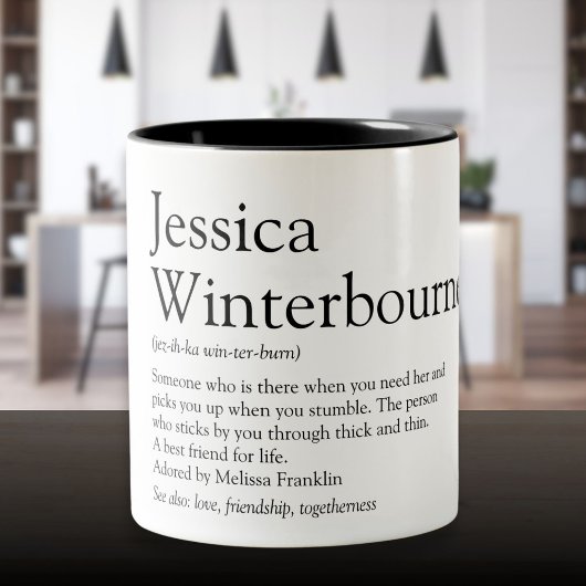 Best Friend BFF Definition Modern Fun Zweifarbige Tasse