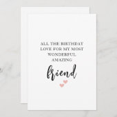 Best Friend Birthday Card Feiertagskarte (Vorne/Hinten)