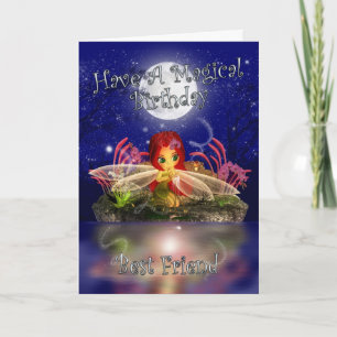 Best Friend Birthday Card - Niedliche kleine Fee - Karte