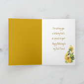 Best Friend Birthday Poem Chickadee & Sunflowers C Karte (Innenseite)